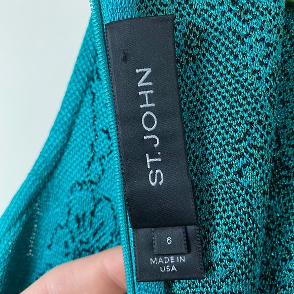 St. John Floral Cascade Jacquard Knit Sheath Dress - Picture 8 of 10